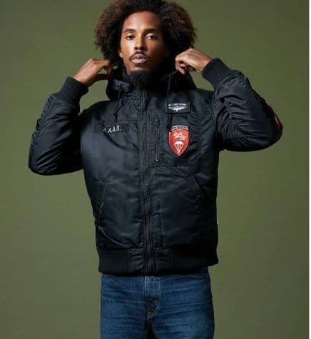 【 ALPHA INDUSTRIES 】フーデッドリブ カスタムAAAU XL