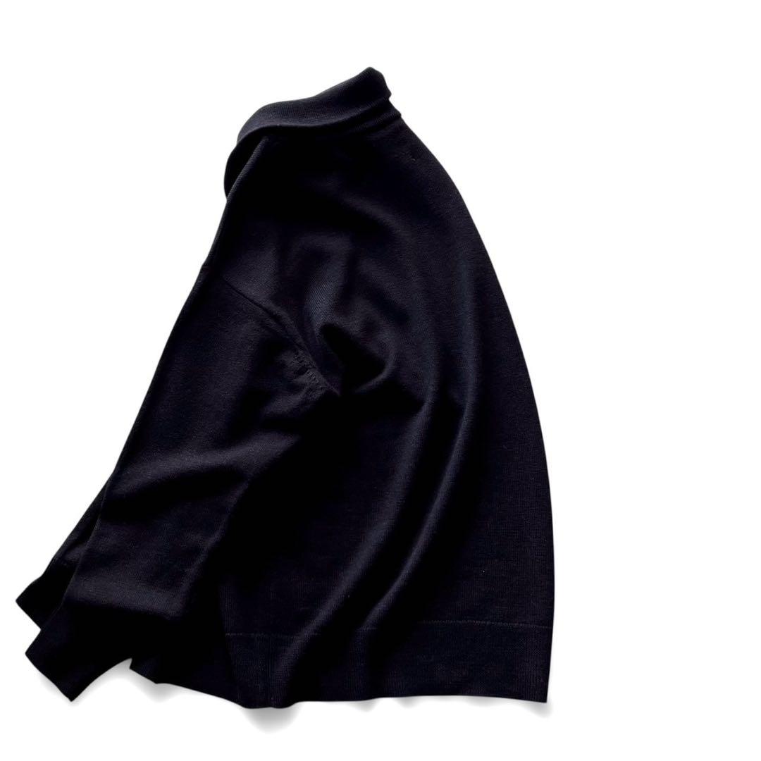 【美品】MHL.マーガレットハウエル/ウールリネン ハーフジップニット/ L