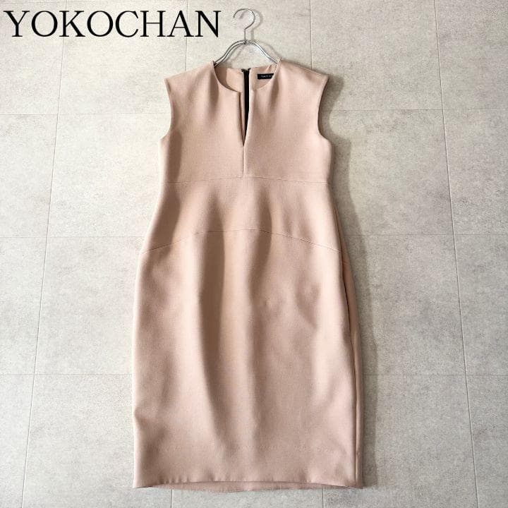 極美品✨️ヨーコチャン ノースリーブワンピーススリットラインドレス 38 ピンク