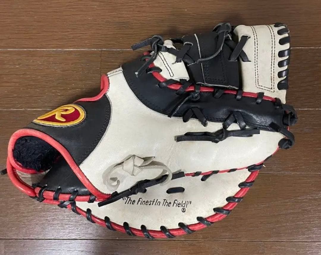 ローリングス　軟式ファーストミット　グローブ ホワイト/ブラック/レッド