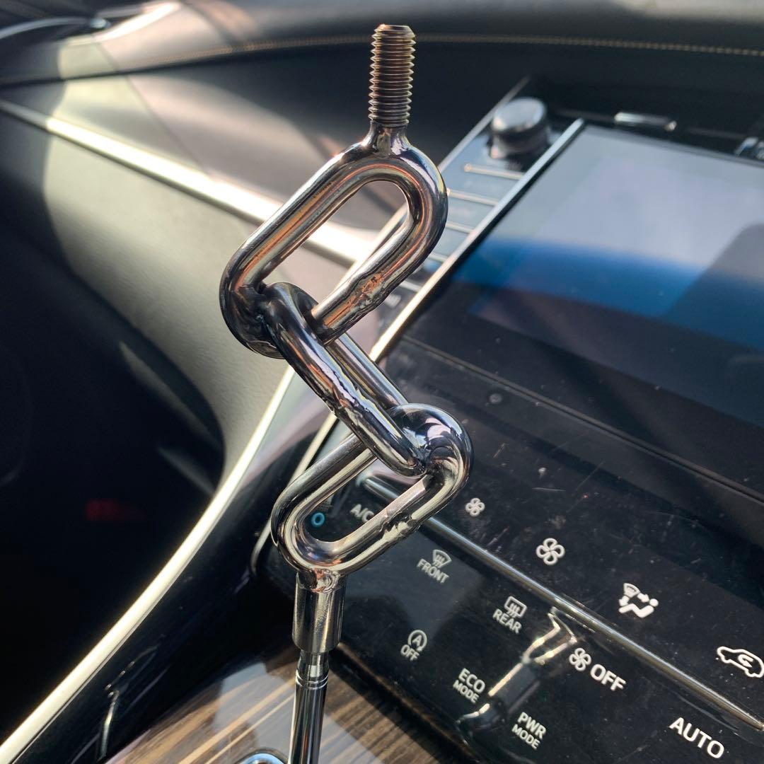 極太雷ステンレスチェーンシフトノブ ワンオフ ハイエース 軽トラVIP