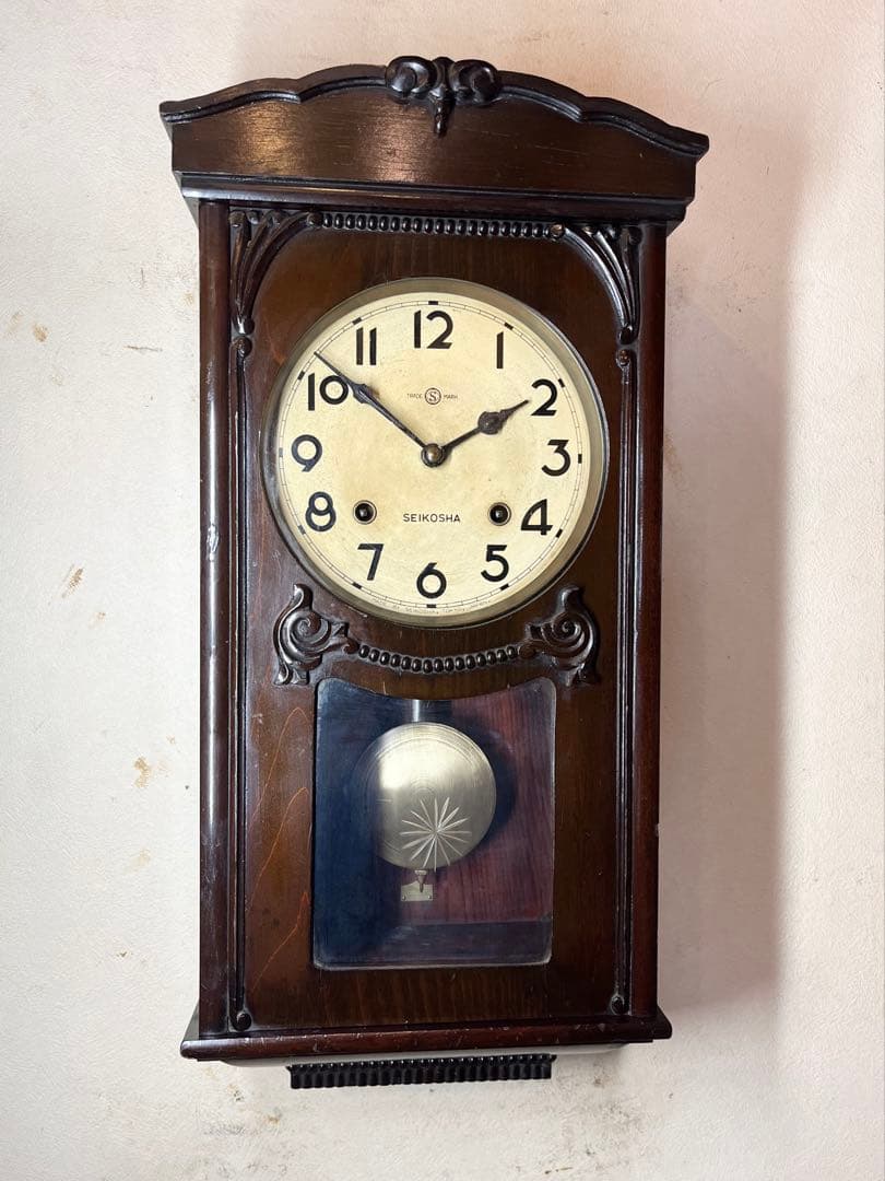 精工舎 柱時計 古時計 振り子 レトロ ゼンマイ ボンボン アンティーク