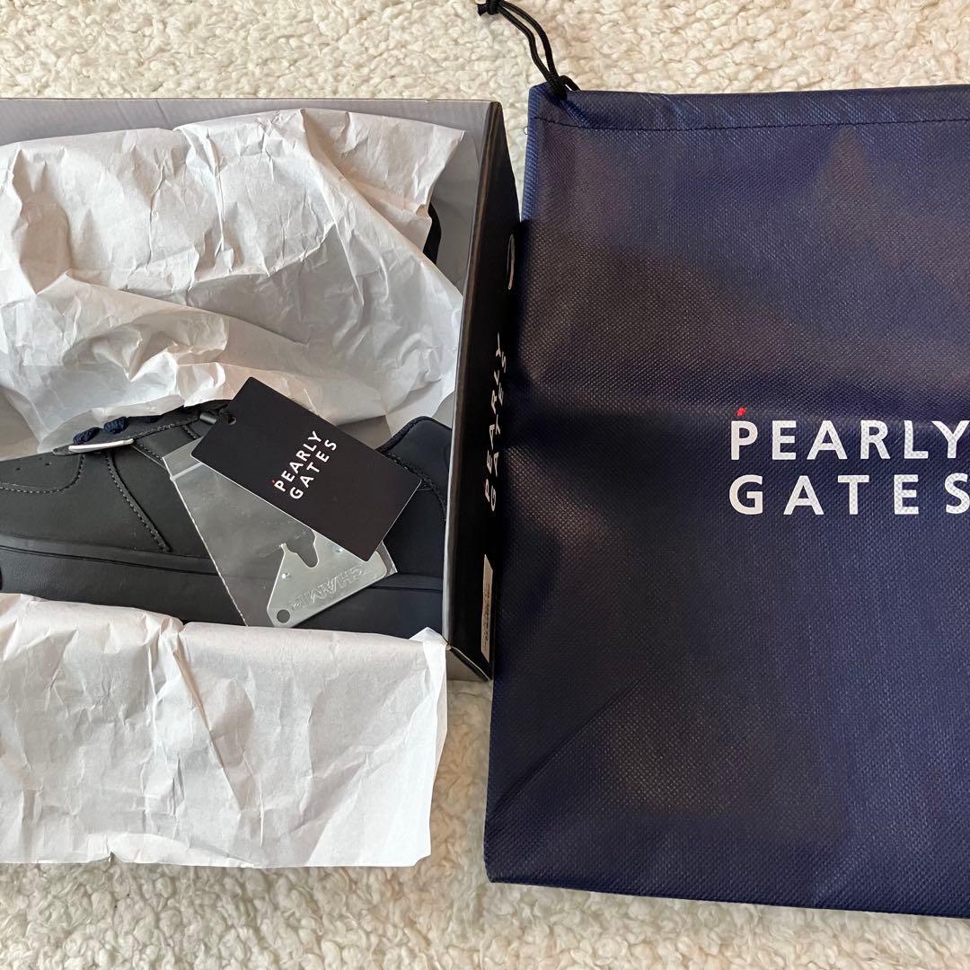 新品【パーリーゲイツ】定番 ローカット ゴルフシューズ 紺 22.5cm