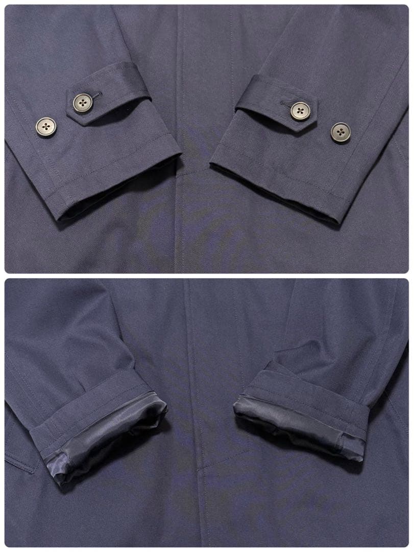 【未使用/タグ付き】 ビームスハート 撥水ギャバジン ステンカラーコート 紺色