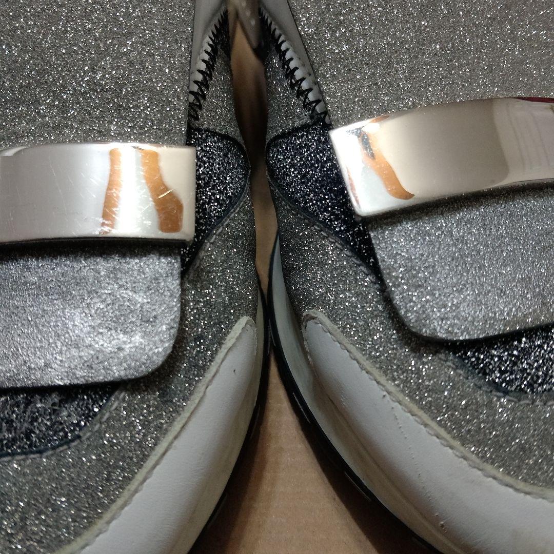 【最終値下げ】希少デザインセルジオロッシ ラメシルバースニーカースリッポン