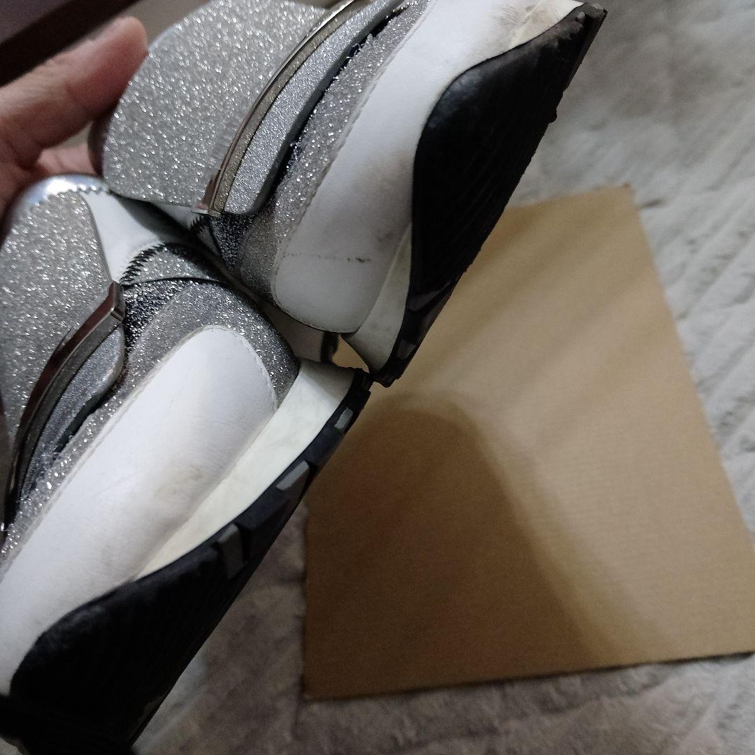 【最終値下げ】希少デザインセルジオロッシ ラメシルバースニーカースリッポン