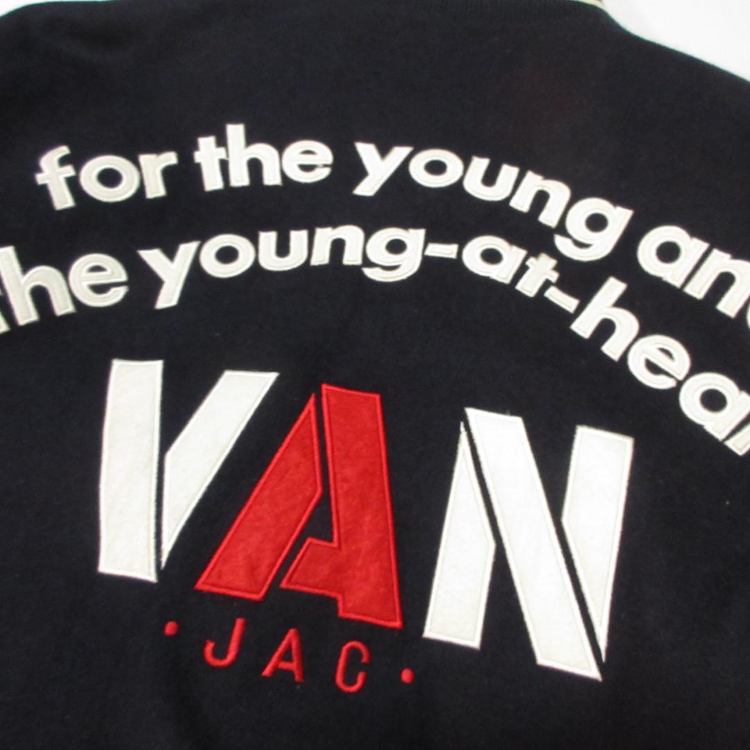 老*ー様 VAN-JAC　ヴァンヂャケット　アーチロゴ袖革スタジャン　L　べルソ