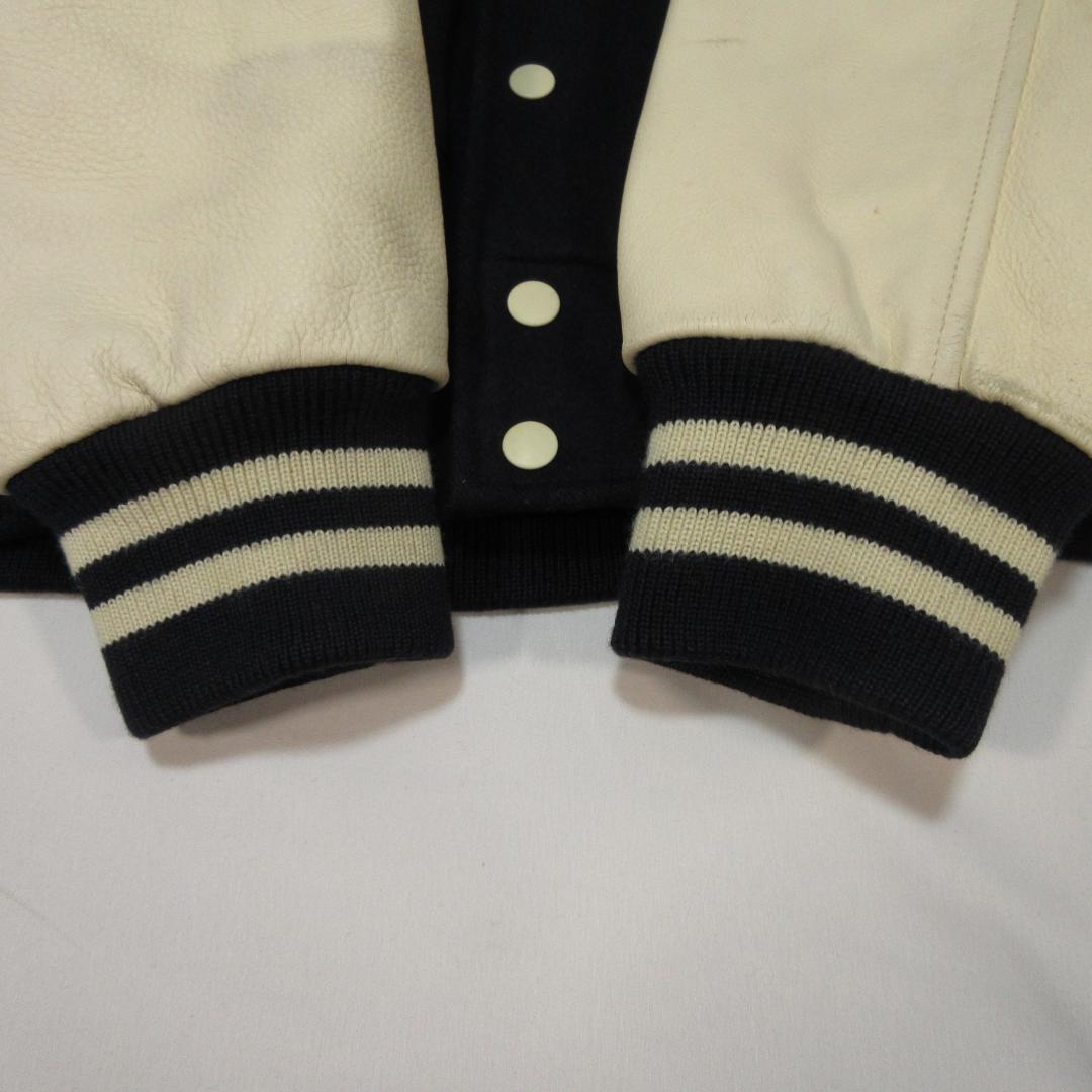 老*ー様 VAN-JAC　ヴァンヂャケット　アーチロゴ袖革スタジャン　L　べルソ