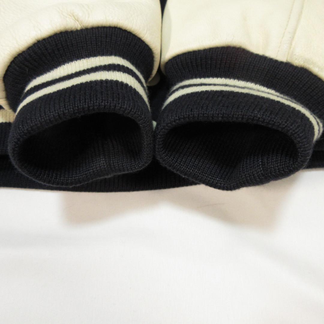 老*ー様 VAN-JAC　ヴァンヂャケット　アーチロゴ袖革スタジャン　L　べルソ