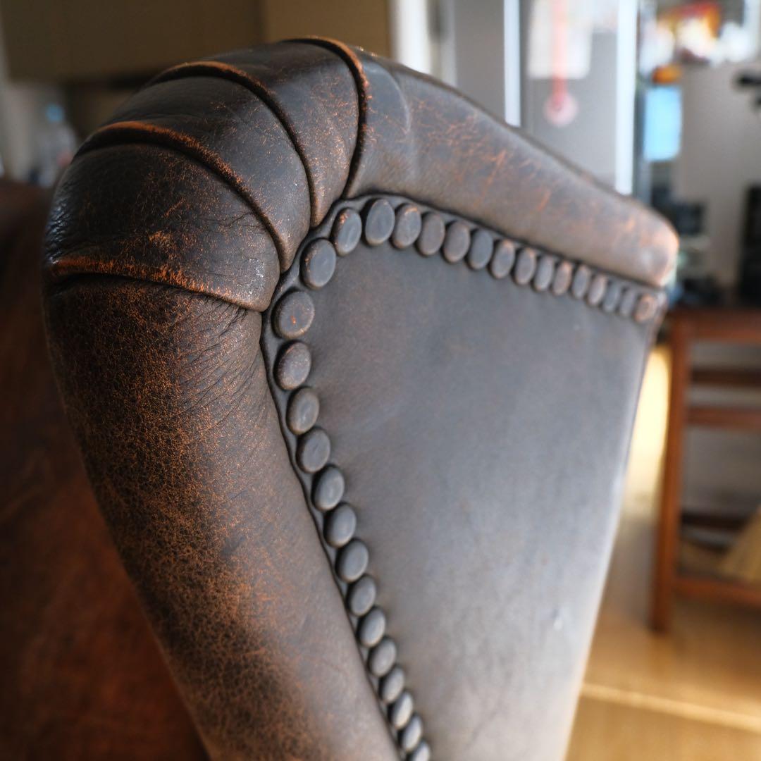 ブラウンレザー 1人掛けソファ