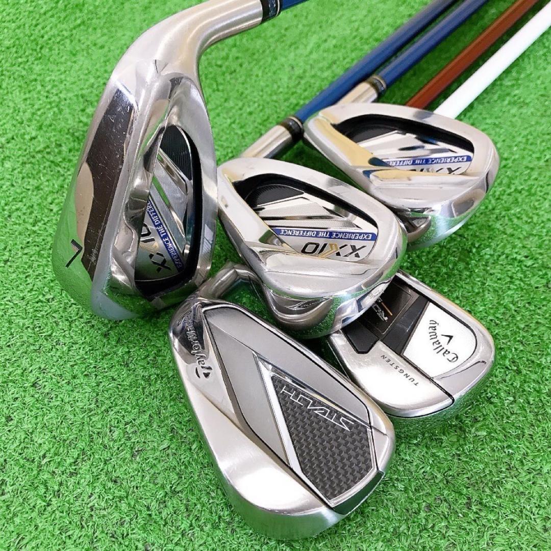 タ90★男女ペア5本 7番アイアン XXIO11 ステルス ローグST MAXF