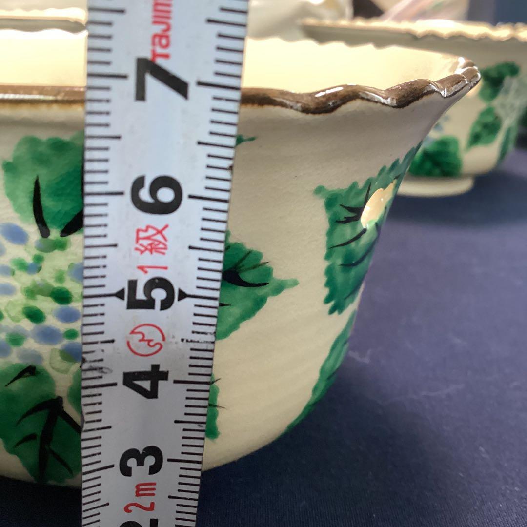 京焼乾山写紫陽花絵向付10客　　新品未使用