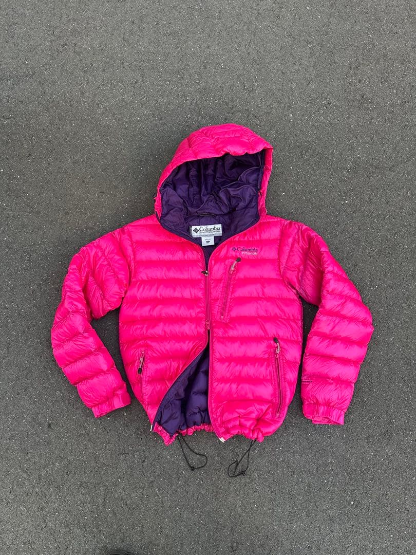 希少 Columbiaクレーターレイク ダウンパーカ y2k ドローコード 刺繍