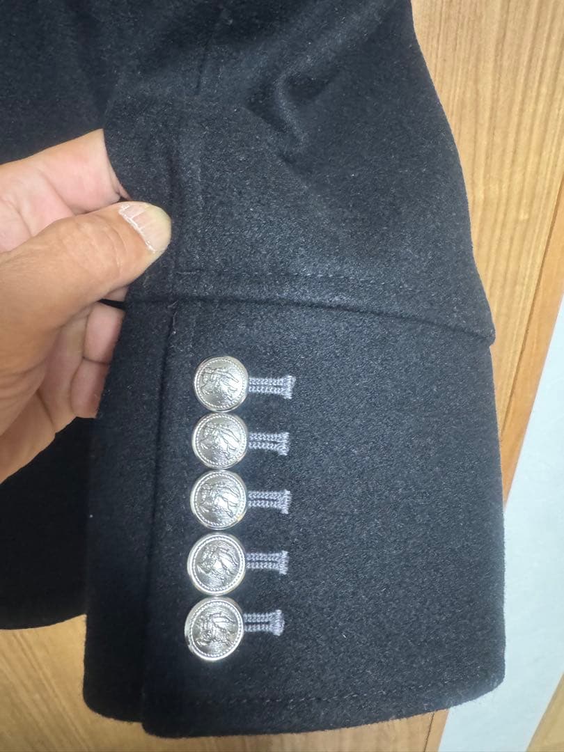 BURBERRY ベロアコート キュプラ チェック柄 黒 L 美品 バーバリー