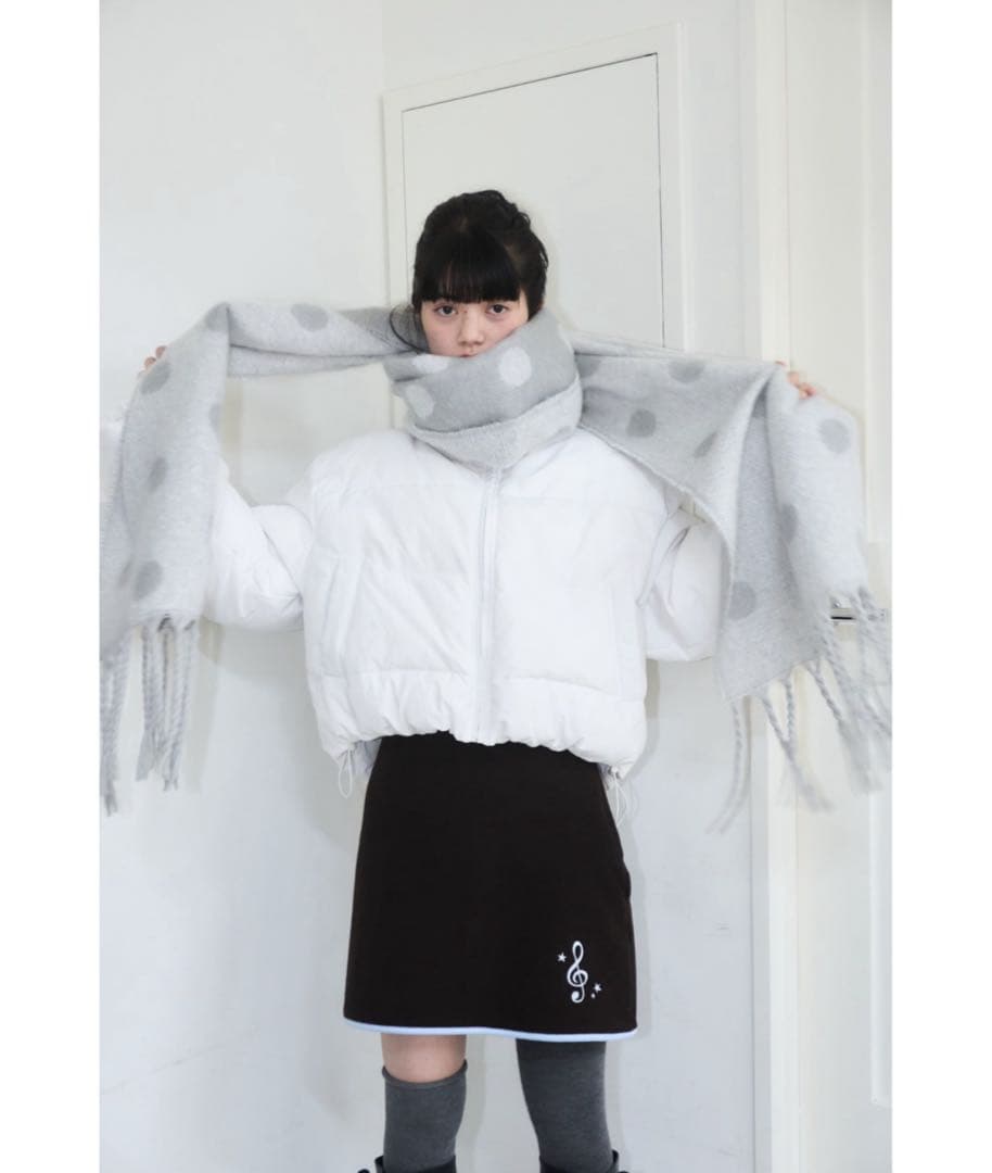 Smyeon スミョン マフラー グレー ドット - メルカリ