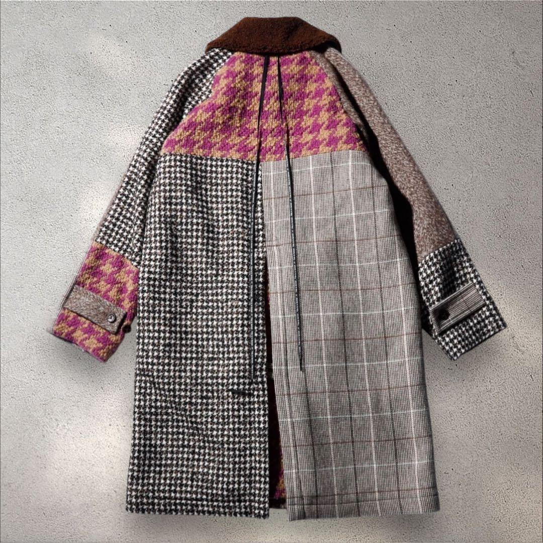 ジャケット・アウター NEWORDER Patchwork Soutien Collar Coat