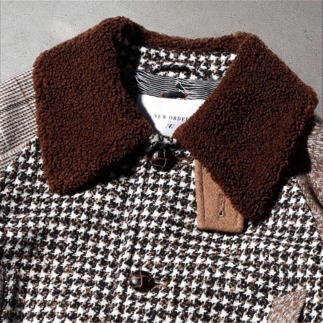 ジャケット・アウター NEWORDER Patchwork Soutien Collar Coat