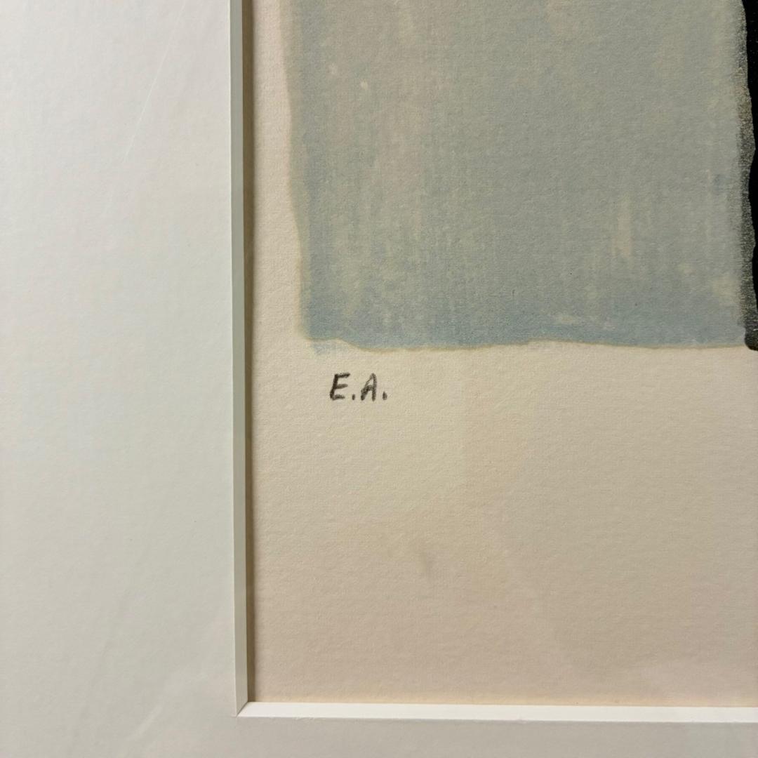 ベルナール・カトラン「青い背景のアネモネ」リトグラフ 直筆サイン入り 1992年