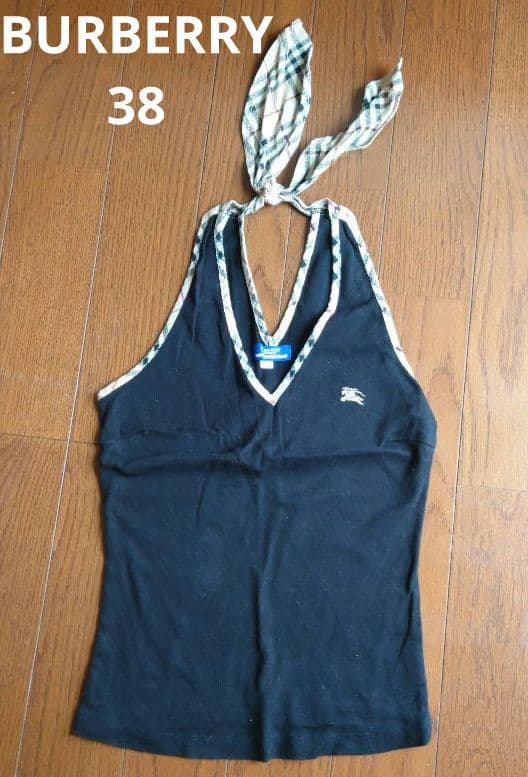 BURBERRY BLUE LABELノバチェックホルターネックタンクトップ38