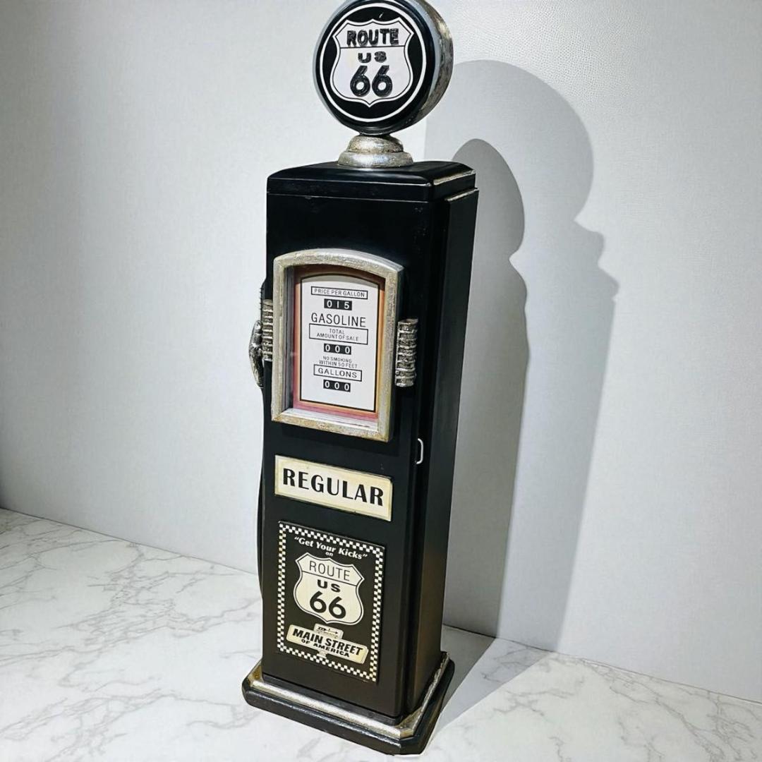 【アメリカン雑貨】ルート66 ガスポンプ CDタワー 小物棚 マルチキャビネット