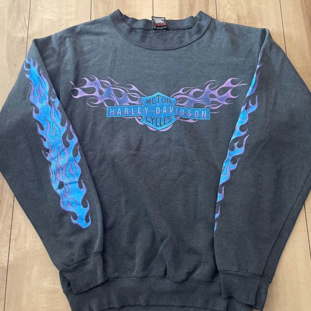 90s ハーレーダビッドソン サンフェード ブルーフレイム ファイヤー