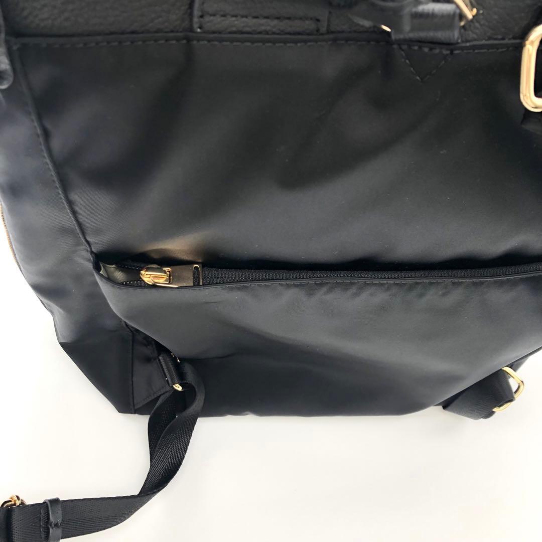 R【新品未使用品】kanana 2WAY ブラック ナイロン レザー バッグ