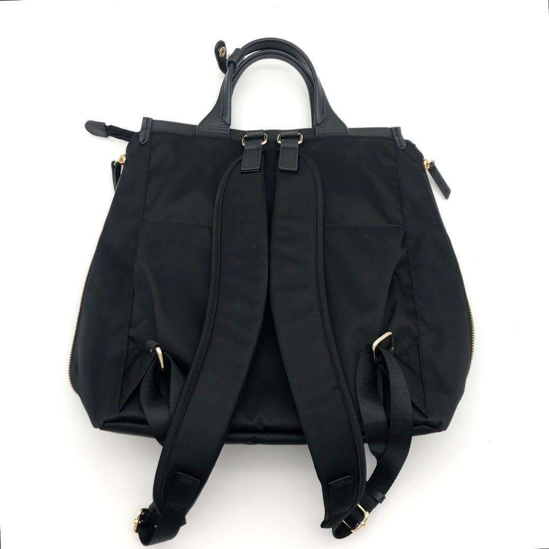 R【新品未使用品】kanana 2WAY ブラック ナイロン レザー バッグ