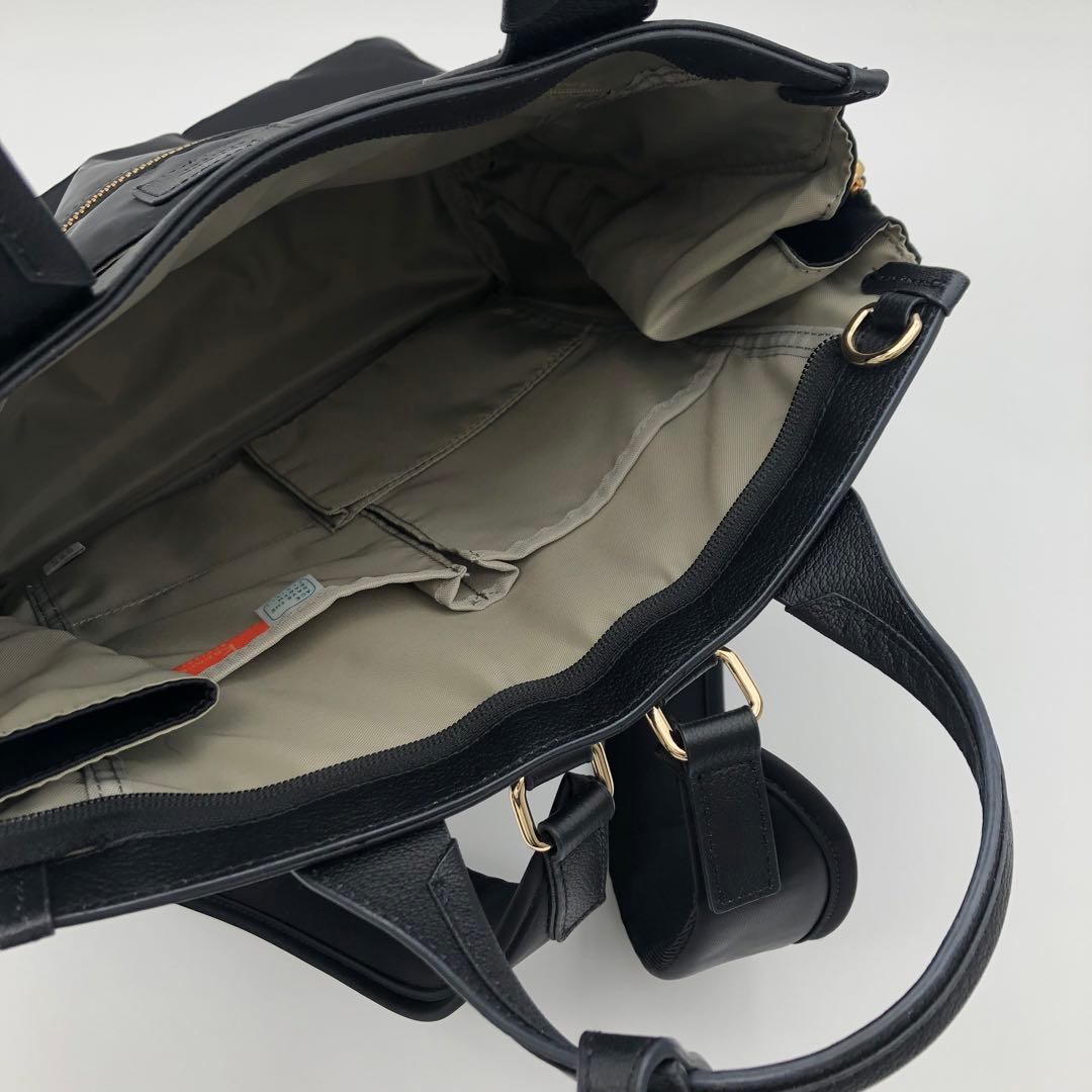 R【新品未使用品】kanana 2WAY ブラック ナイロン レザー バッグ