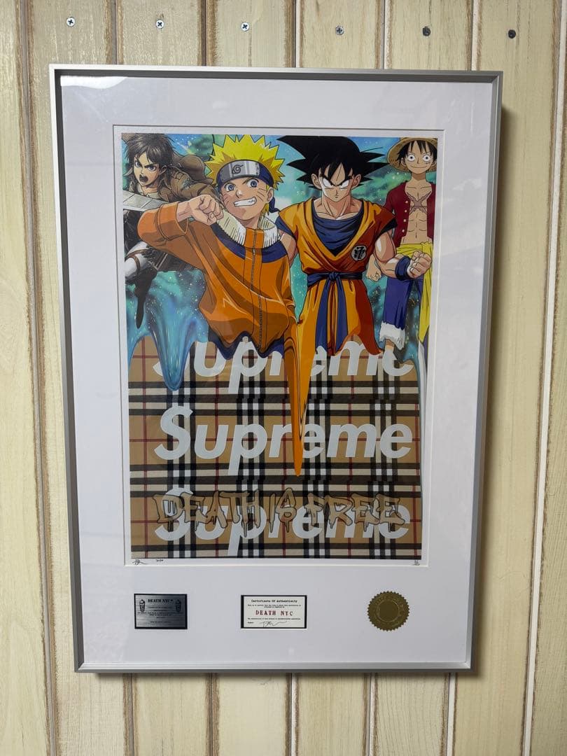 DEATH NYC 額付き 世界限定100枚 ポスターナルトx孫悟空xルフィ - メルカリ