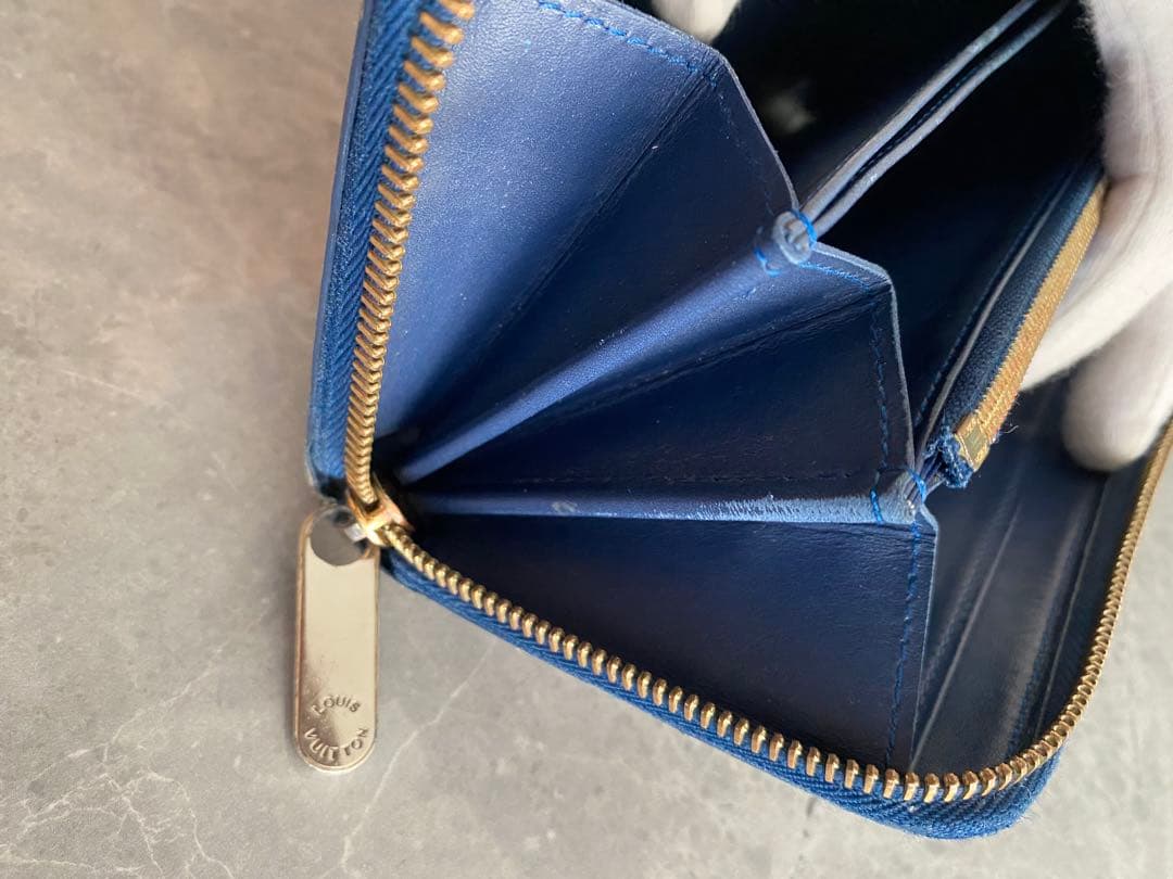ルイヴィトン　ヴェルニ　イカットフラワー　ジッピーウォレット　グランブルー