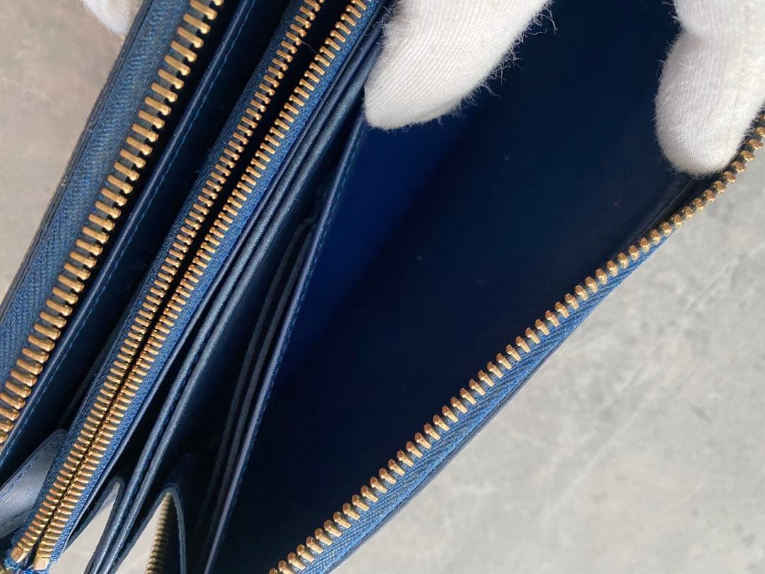 ルイヴィトン　ヴェルニ　イカットフラワー　ジッピーウォレット　グランブルー