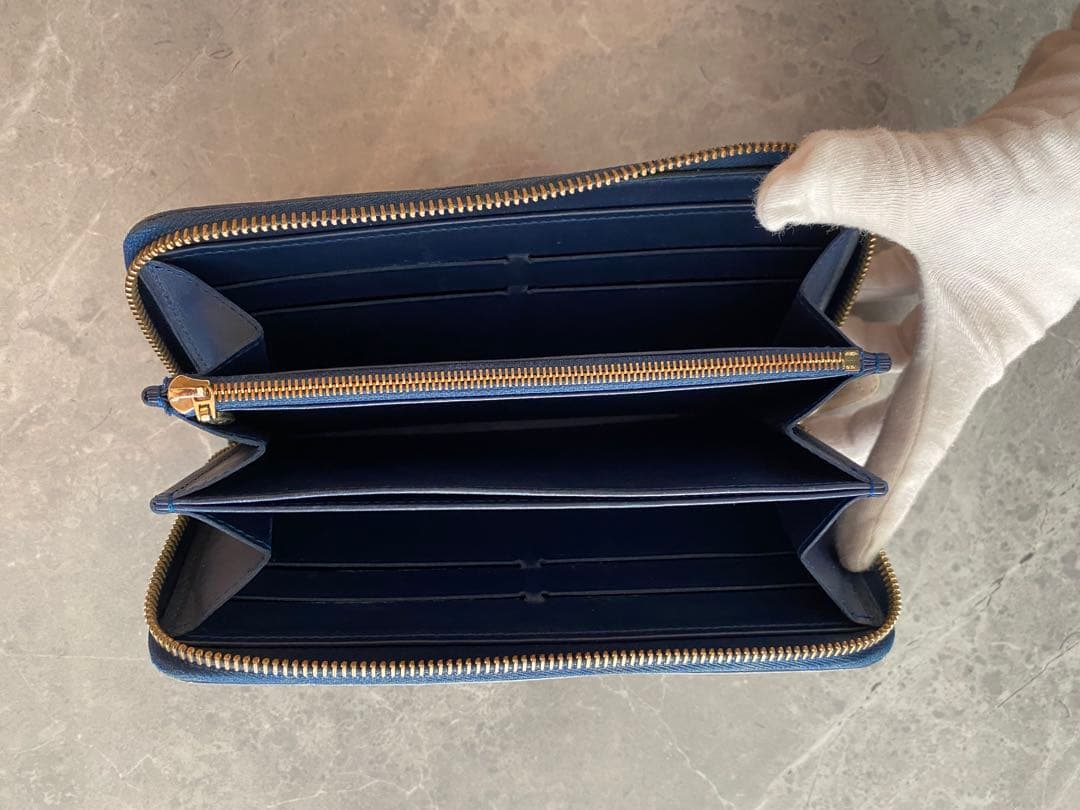 ルイヴィトン　ヴェルニ　イカットフラワー　ジッピーウォレット　グランブルー