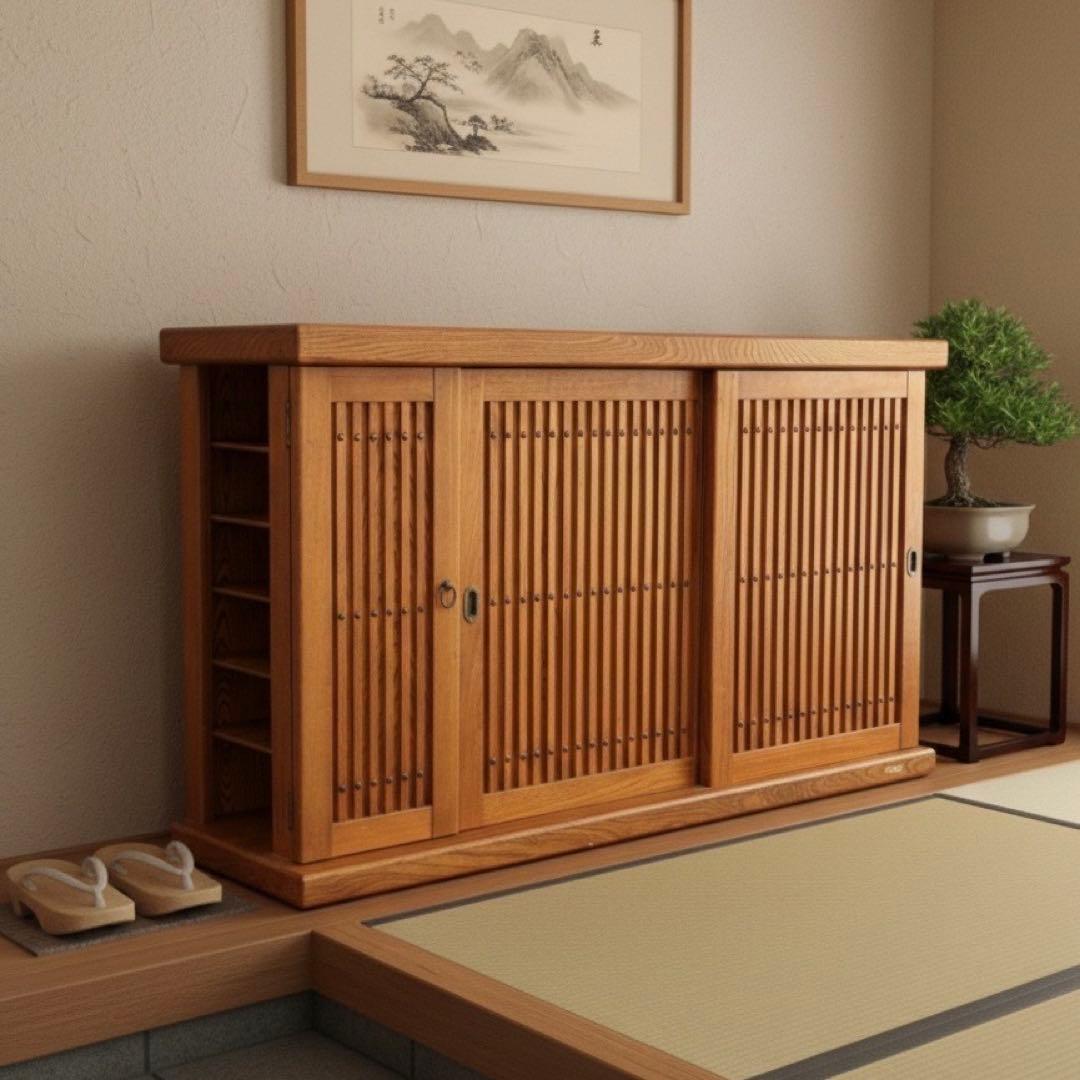 十万石印 木製 下駄箱 靴箱 和風 昭和 レトロ アンティーク その2