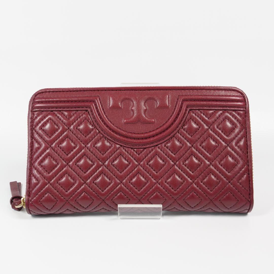 極美品✨ トリーバーチ 長財布 ラウンドファスナー ボルドー キルティング