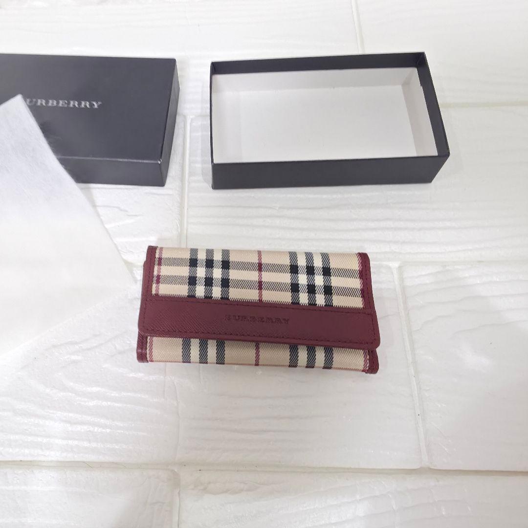 224【未使用品 箱付き】 　バーバリー 5連キーケース ベージュ ノバチェック
