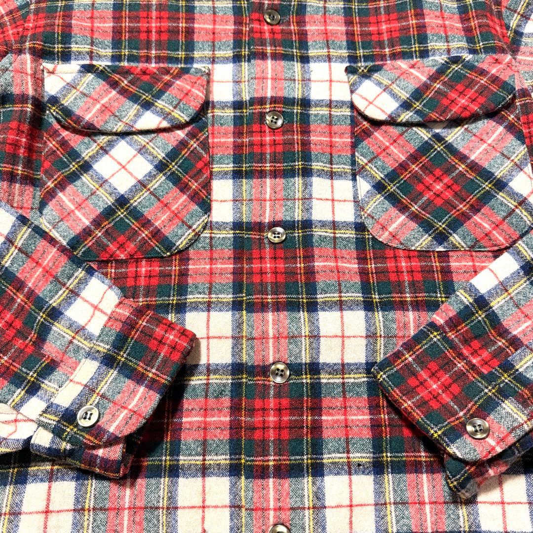 70s USA製 ペンドルトンボードシャツ好配色 赤青緑白 - メルカリ