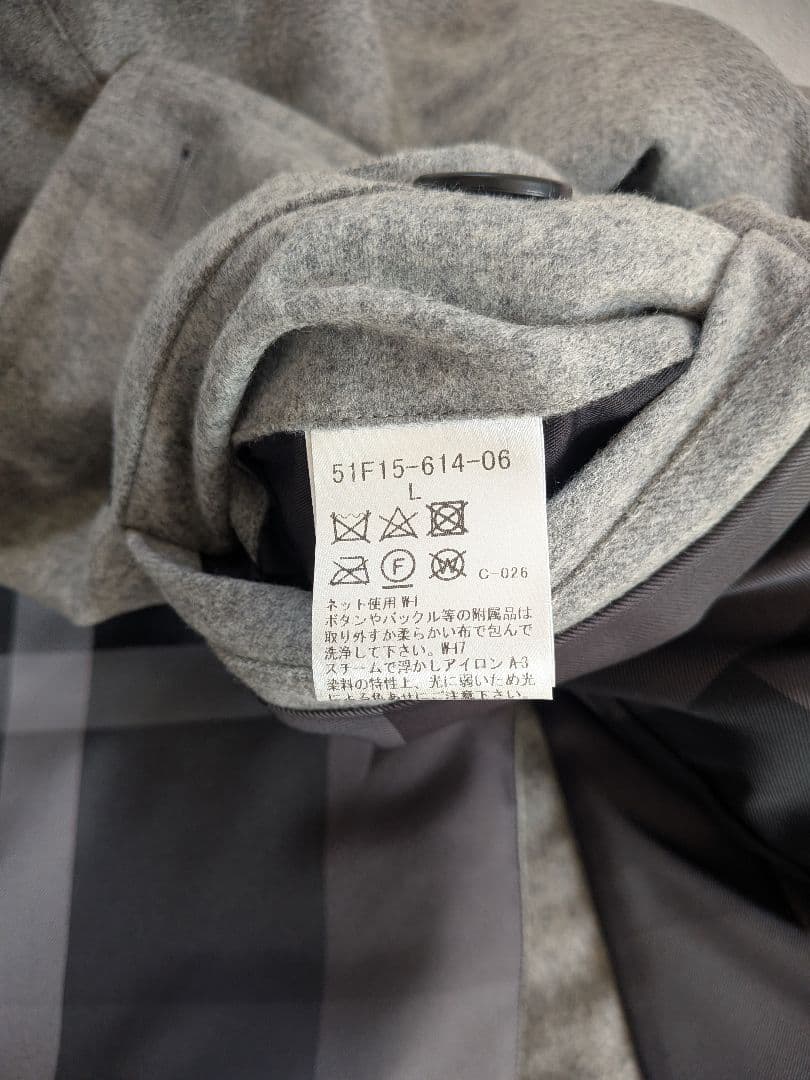 ウールピーコート グレー ダブルボタン ダウンピーコート ダウンコート