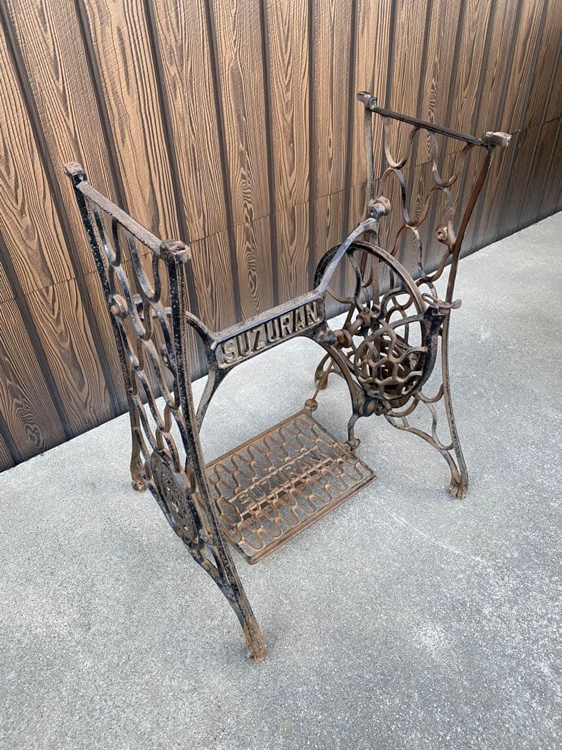 SUZURAN ミシン台 アンティーク ミシン脚 アイアン リメイク カフェの