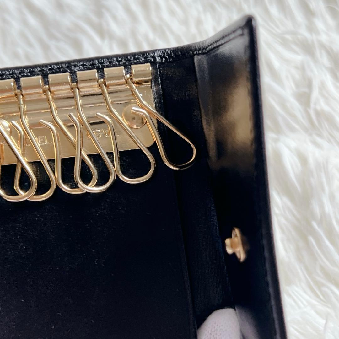 新品■GUCCI グッチ レザー 6連 キーケース レディース メンズ ブラック