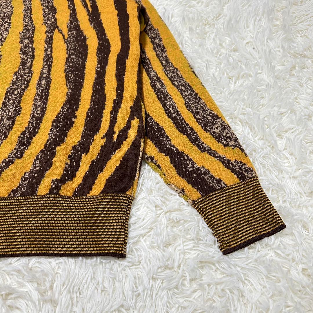 希少デザイン　KENZO タイガー柄クルーネックニット　Mサイズ　ウール100%