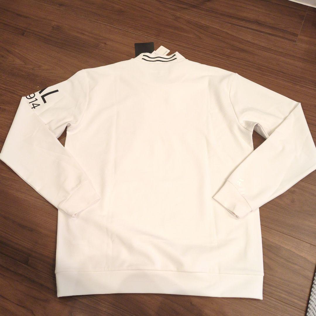 【新品】アドミラルゴルフ メンズ 長袖モックネックシャツ М白