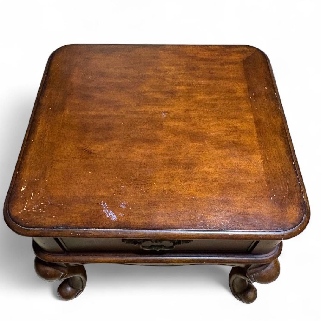 Ashley アシュレイ エンドテーブル 猫脚 ラスティックブラウン