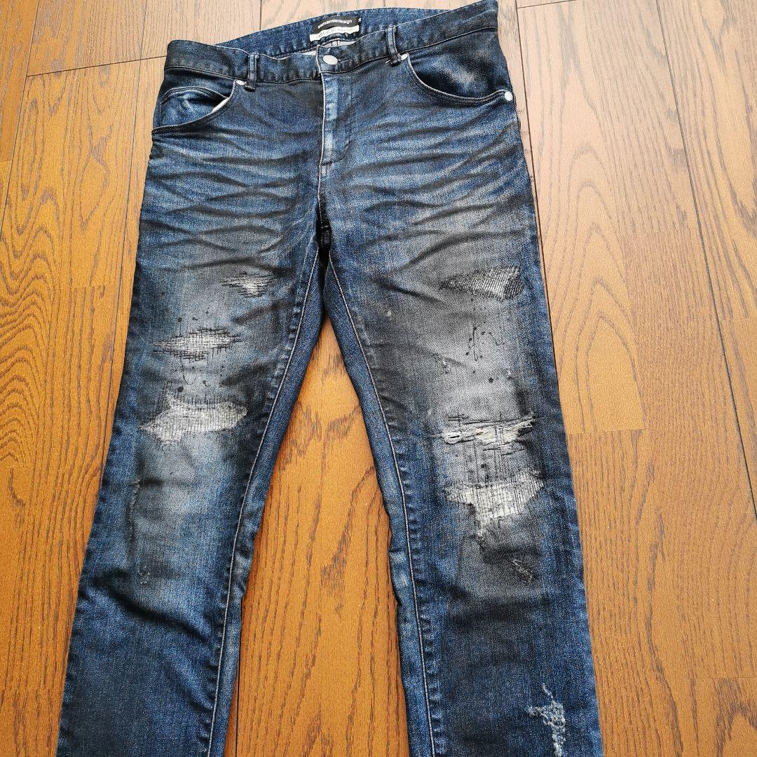 semanticdesign スキニーダメージデニム ダメージ加工 ヒゲ細身