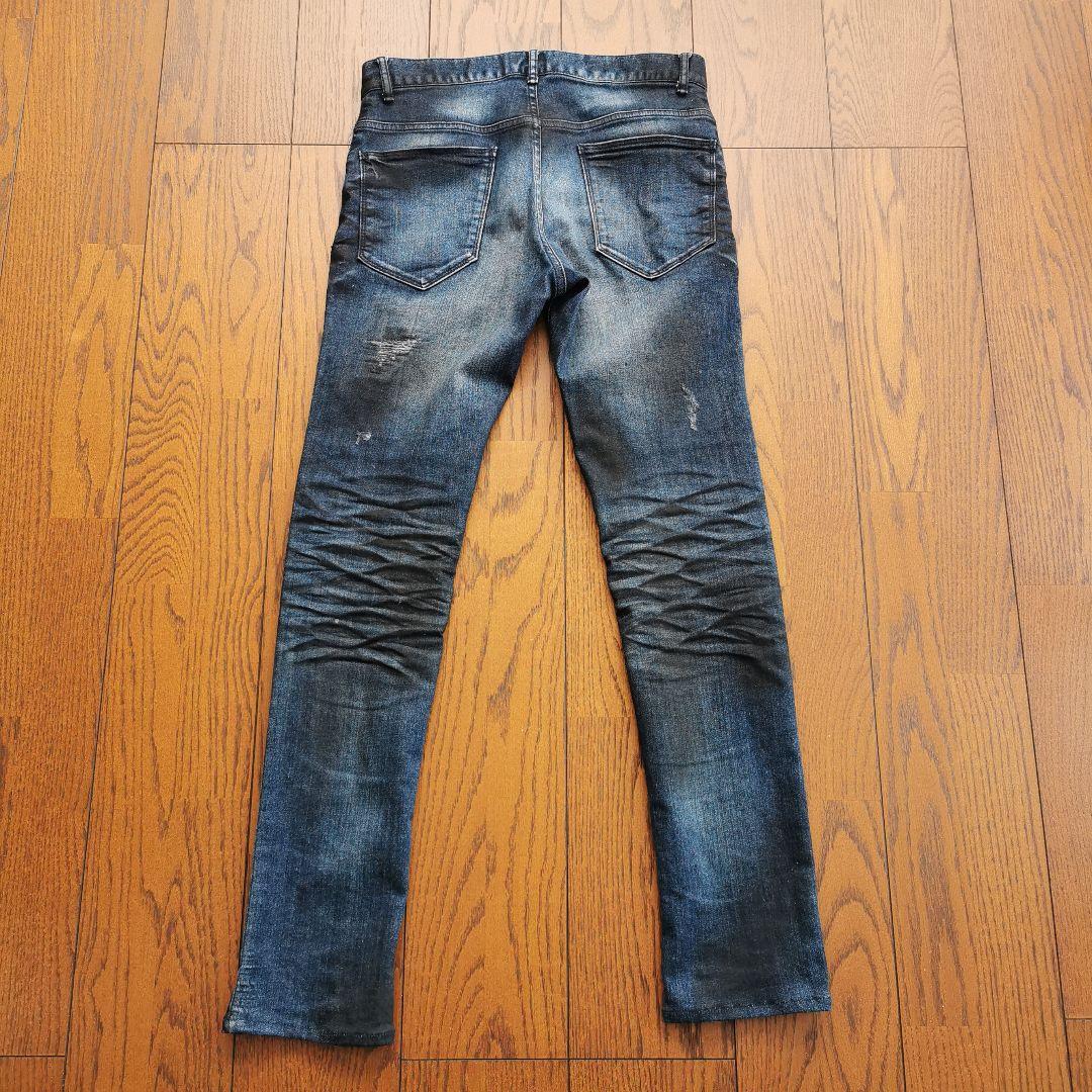 semanticdesign スキニーダメージデニム ダメージ加工 ヒゲ細身