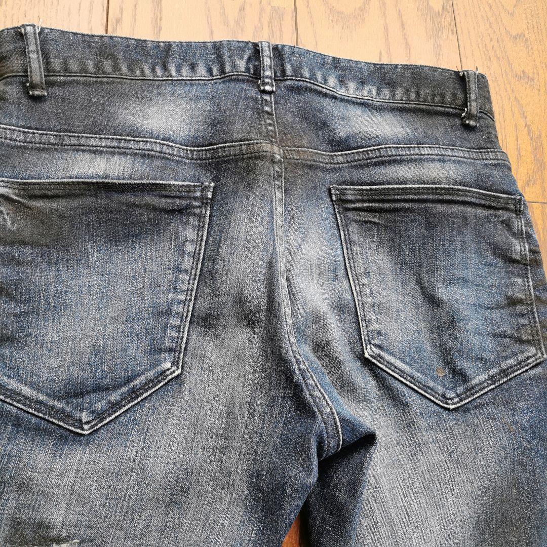 semanticdesign スキニーダメージデニム ダメージ加工 ヒゲ細身