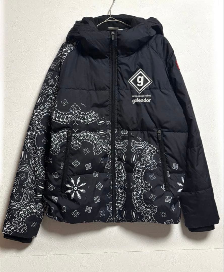 goleador ゴレアドール 中綿 フードジャケット ペイズリー 160 黒