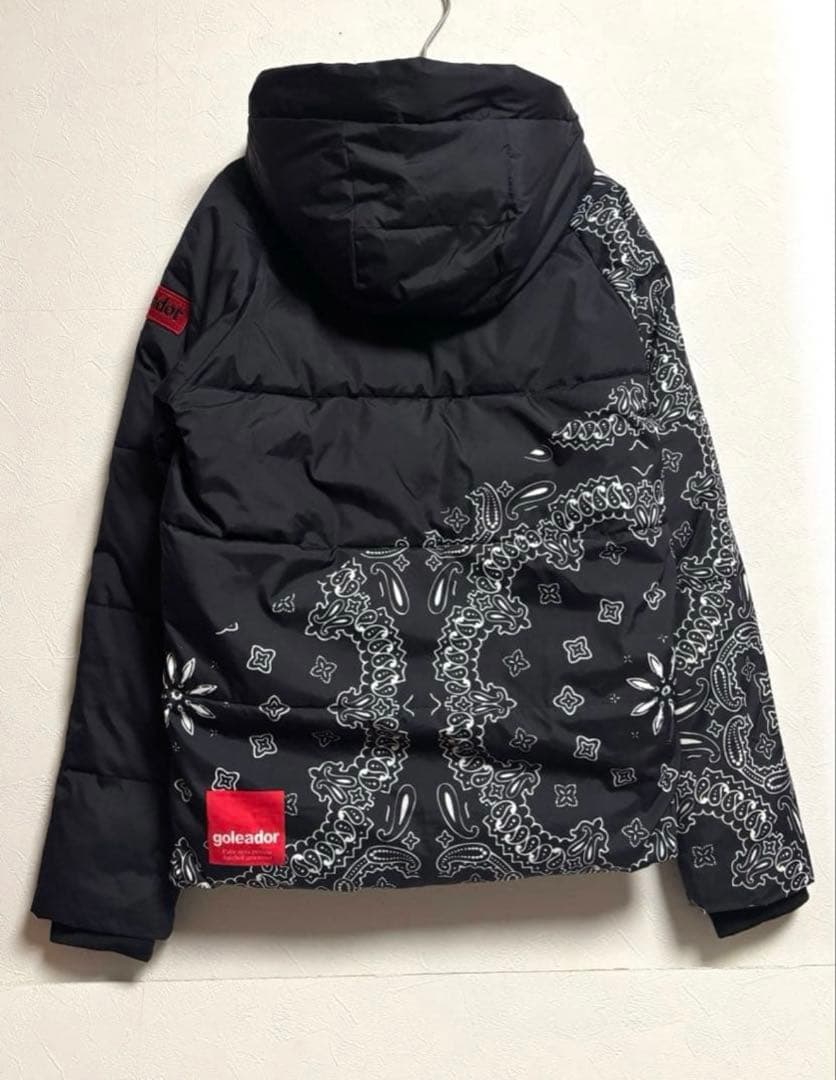 goleador ゴレアドール 中綿 フードジャケット ペイズリー 160 黒