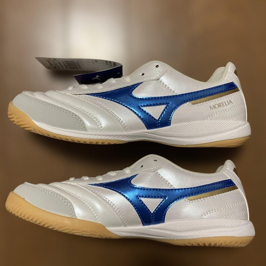 新品・未使用】MORERIA SALA PRO IN フットサル 白青24cm モレリア