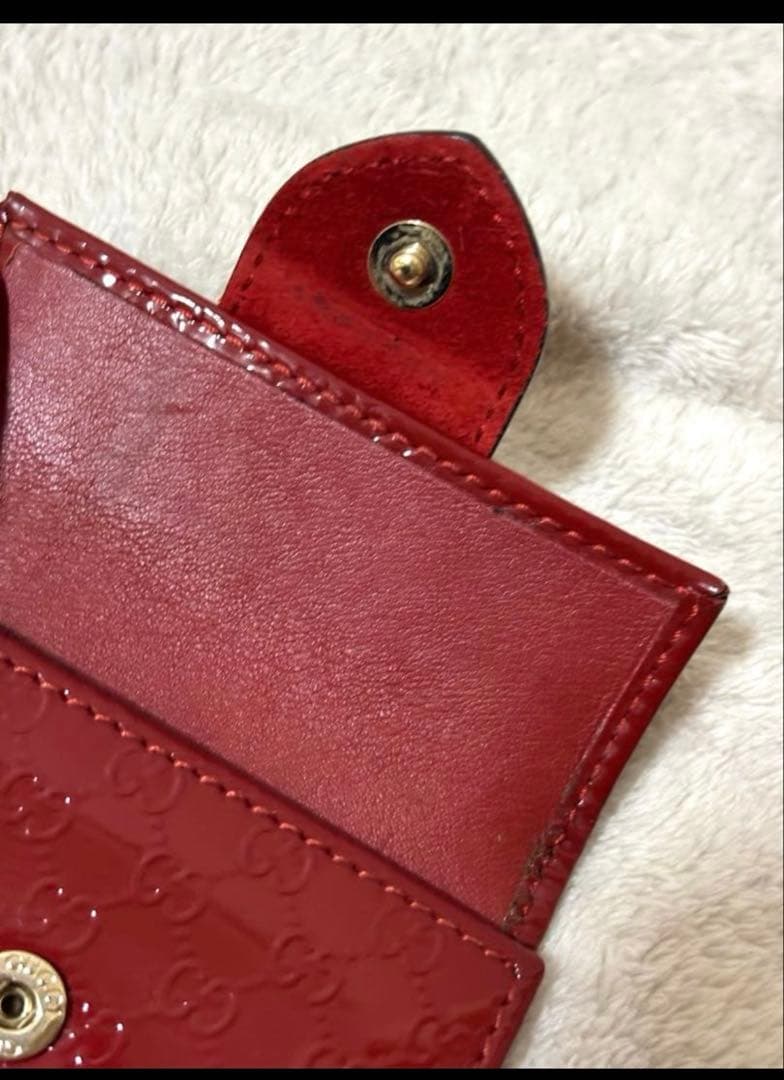 GUCCI グッチ　赤 6連エナメルキーケース ハート金具(ショップカード付き)