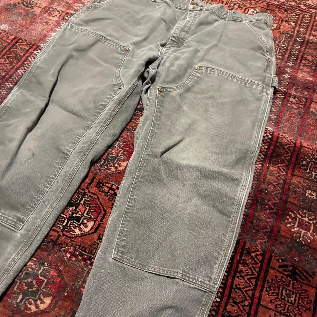 鬼フェード 90S USA製 carhartt ダブルニー モスグリーン